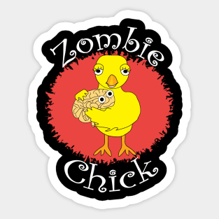 Zombie Chick White Text Sticker